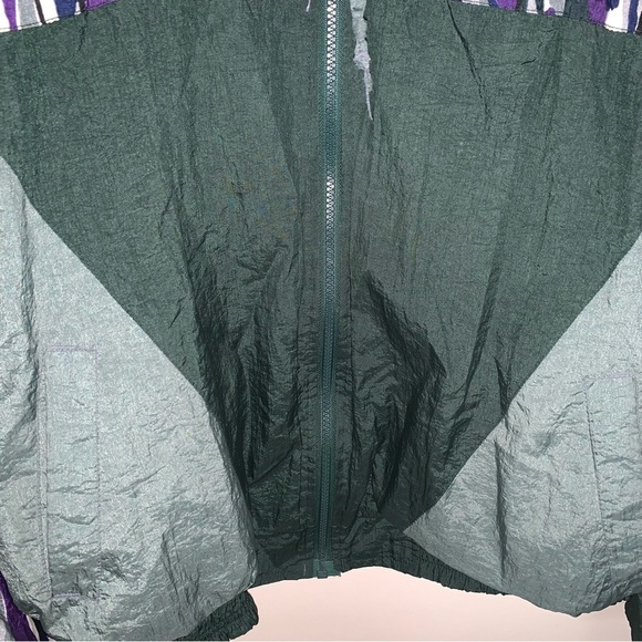 Vintage Green and Purple Colour Block Camo Wind Breaker Jacket M - Picture 6 of 7